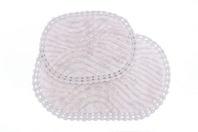 SIERRA (беж) Набор ков. для ванной кружевной 60х100 и 50х70