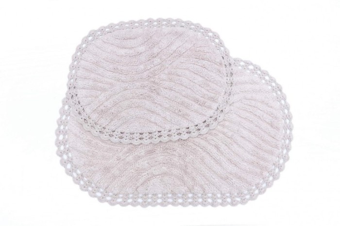 SIERRA (беж) Набор ков. для ванной кружевной 60х100 и 50х70