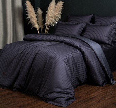 Комплекты постельного белья Stripe Le-Man (графит сапфир) Евро