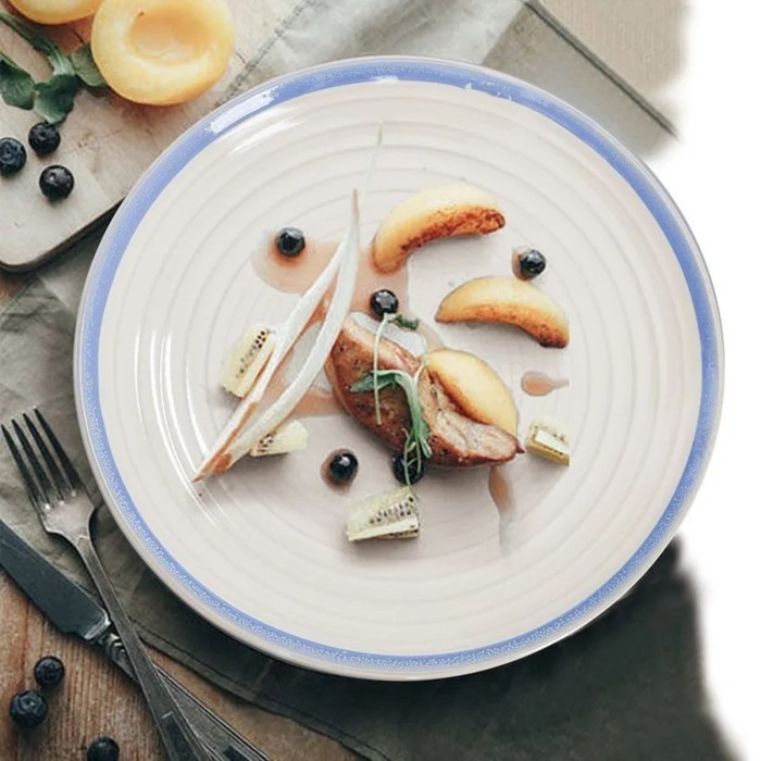 Набор персональных тарелок Arya White Stoneware 4 ед Голубой