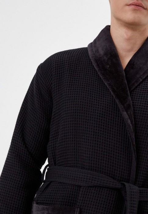 Михаэль (черный) L Халат махровый