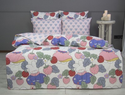 Постельный набор Мэй (пудра жемчуг) Print Cotton полуторный