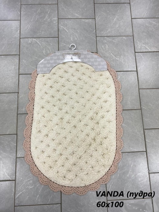 VANDA (пудра)  Коврик для ванной кружевной 60х100см