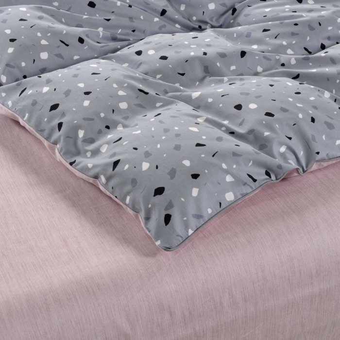 Гелия (серая) Комплект постельного белья сатин Евро 4н