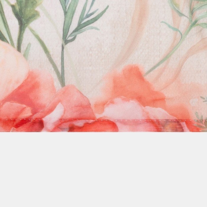 Тюль с подхватом и ламбрекеном "Маки" 250х200см, 100% п/э, вуаль