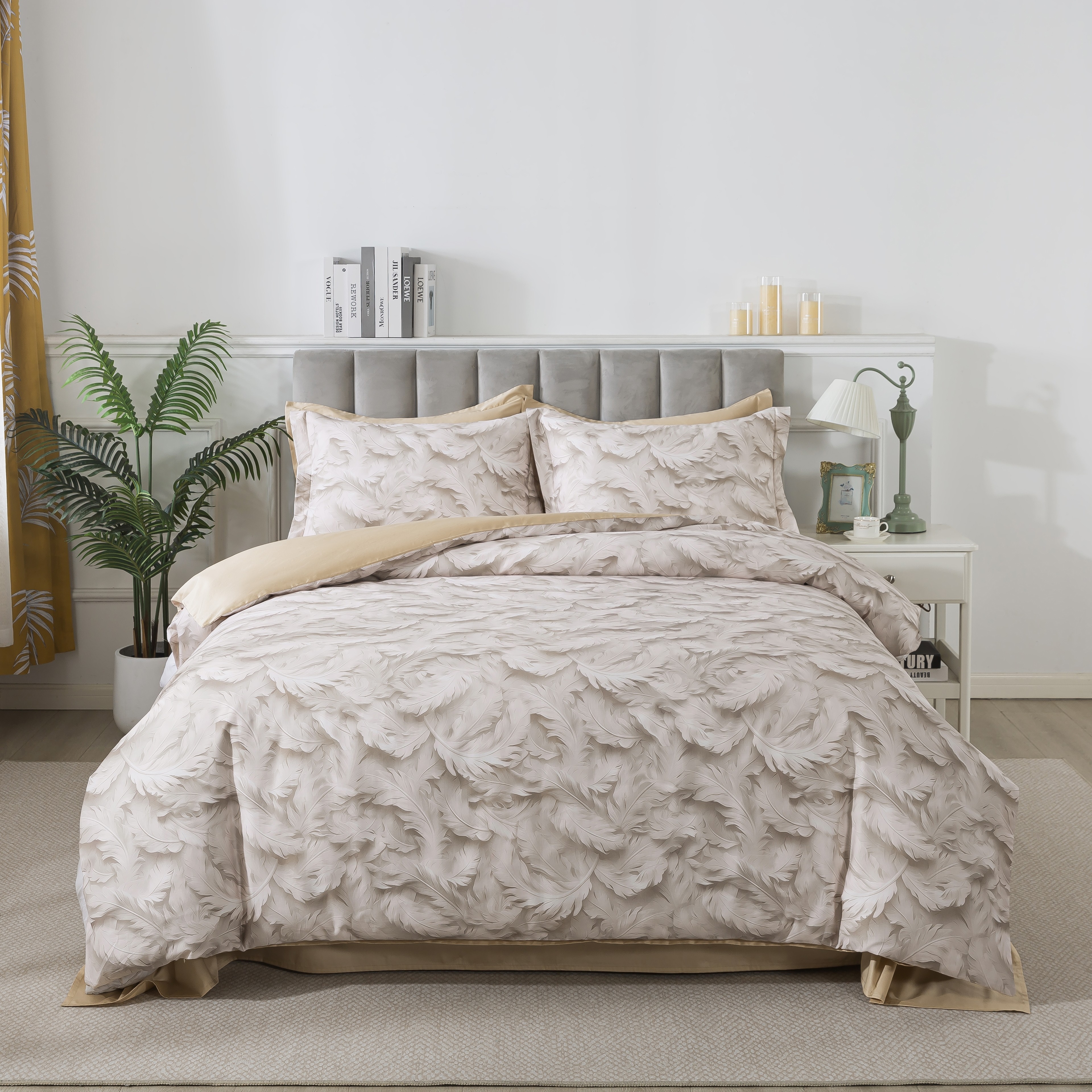 Комплект постельного белья Египетский хлопок евро 4 наволочки TIS07-893 код1026