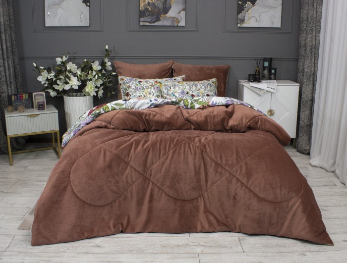 Комплекты для сна Маки (марсала бежевый) ABC Egypt Cotton Евро