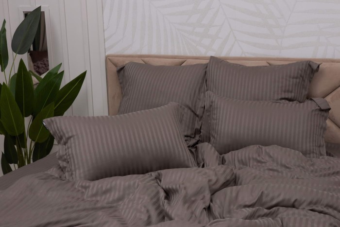 Моне (кофе) страйп сатин Евро 4н