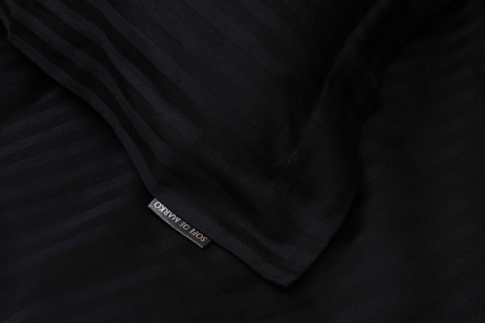 Моне (черный) страйп сатин Евро 4н