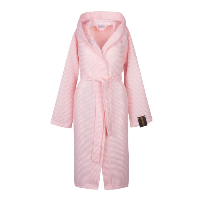 Наоми (пудра) XL Халат вафельный с капюшоном