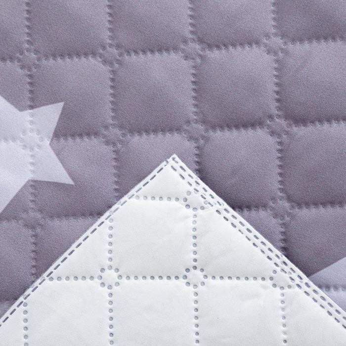 Набор "Этель" 1,5 сп  Grey stars, покрывало 145х210 см, наволочка 40х60 см,  микрофибра