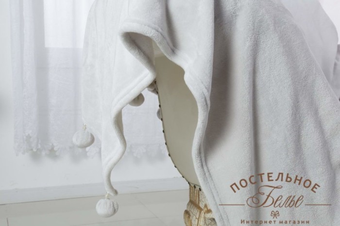 Бубон-жемчуг (сер) Плед 160х220