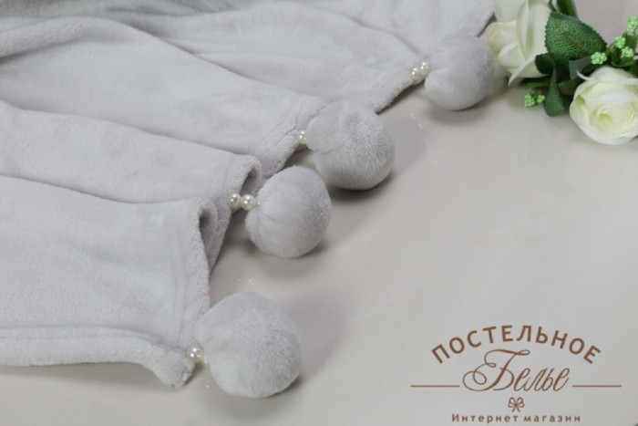 Бубон-жемчуг (сер) Плед 160х220