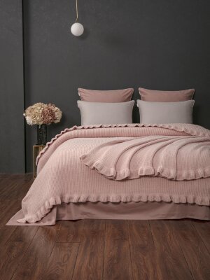 Комплекты для сна Primavera Ruffle (розовый кварц пепел) комплект с покрывалом Евро