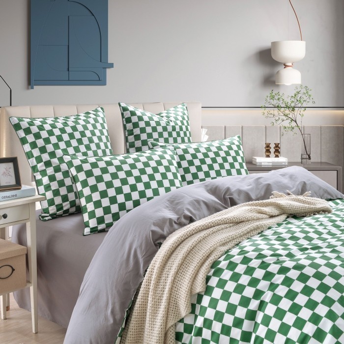 Кимберли (зеленый) Комплект постельного белья сатин 1.6