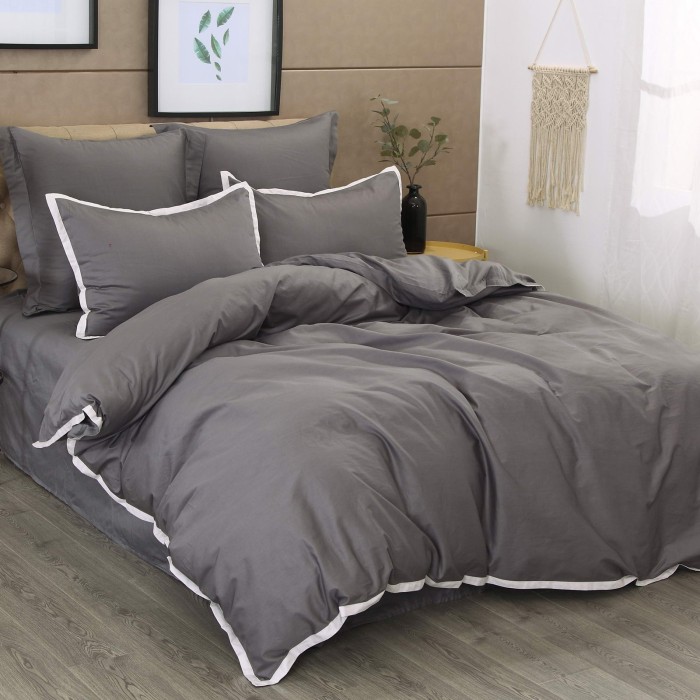 Джоконда (серая) Евро Комплект постельного белья сатин