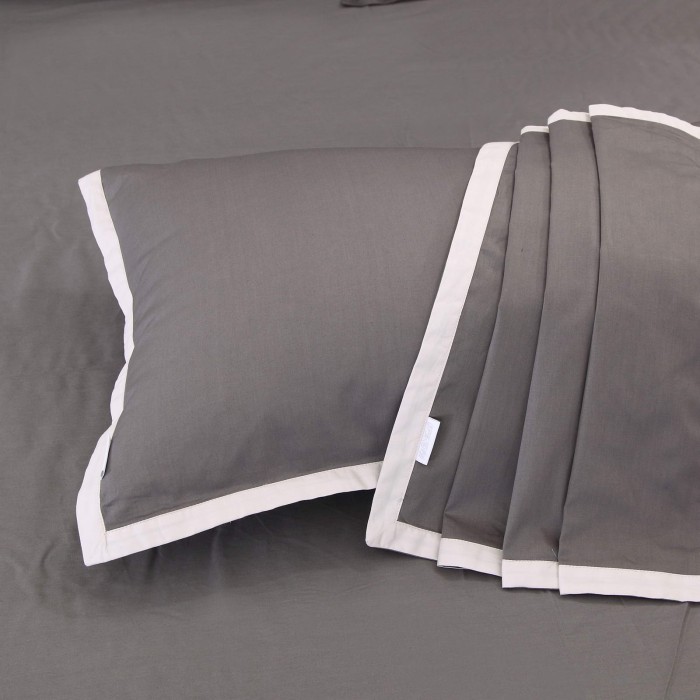 Джоконда (серая) Евро Комплект постельного белья сатин