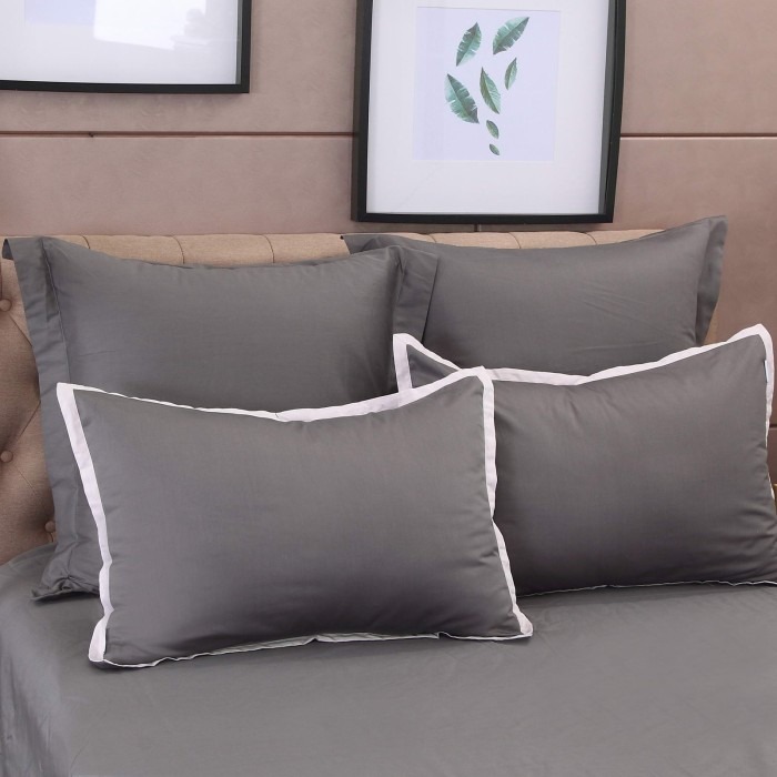 Джоконда (серая) Евро Комплект постельного белья сатин