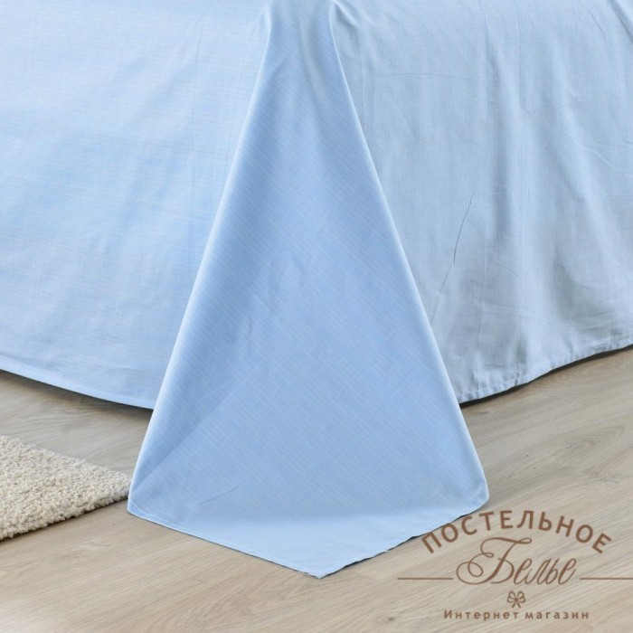 Эйва голубой Комплект постельного белья сатин 1.6