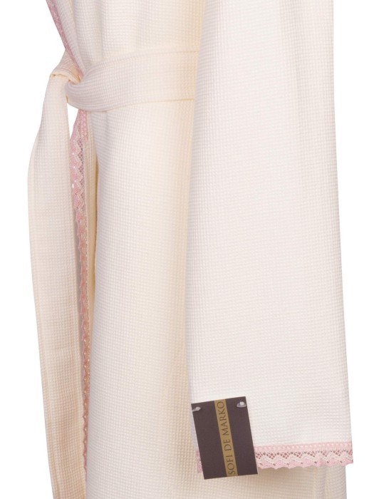 Селеста (крем) L Халат вафельный с капюшоном
