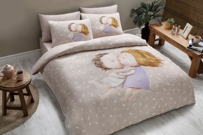 Постельное белье GAPCHINSKA/DIGITAL SATEN/евро/ YOU AND ME, бежевый