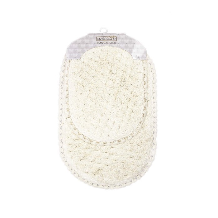 ZELDA (крем) Набор ков. для ванной кружевной 60х100 и 50х70