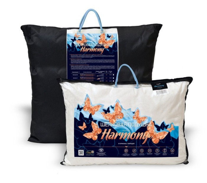 Шелковая подушка "Harmony"  S-поддержка низкая плюс/средней упругости 50х70