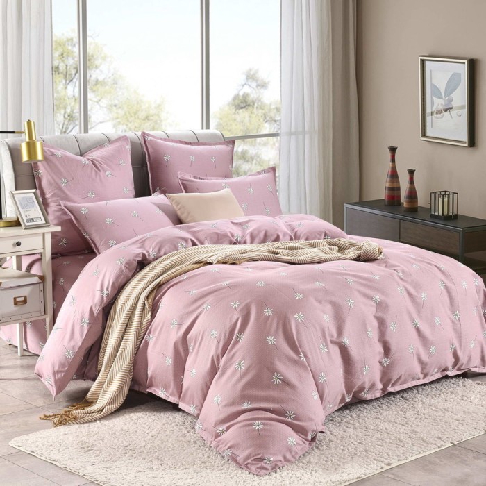 Тина (розовая) Комплект постельного белья сатин Евро 4н