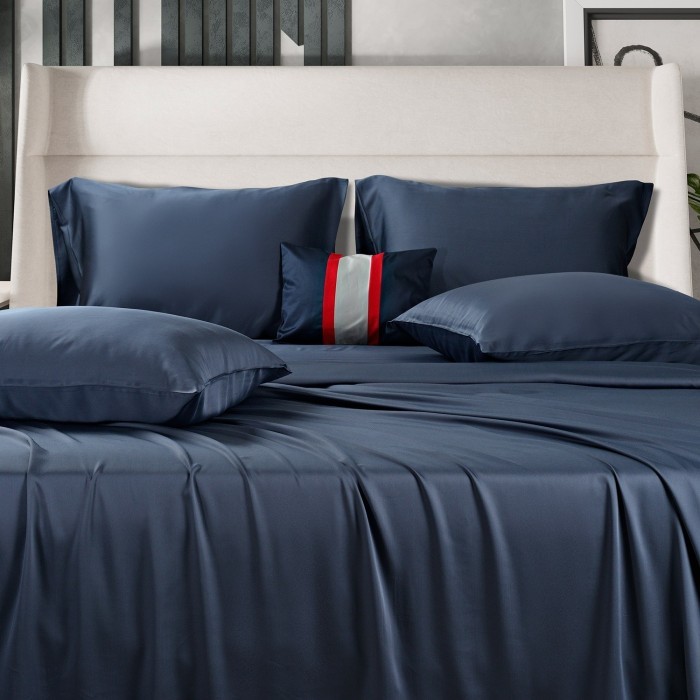 Постельное бельё Sharmes "Bamboo" евро (темно-синий)