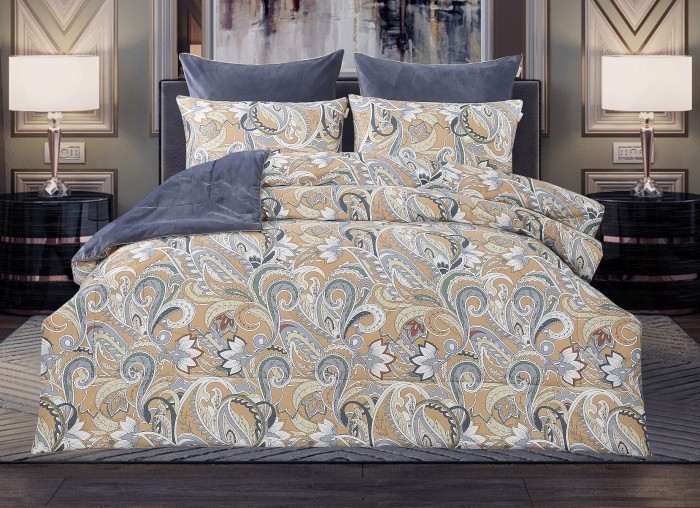 Постельный набор евро Амалия деним латте ABC Cotton