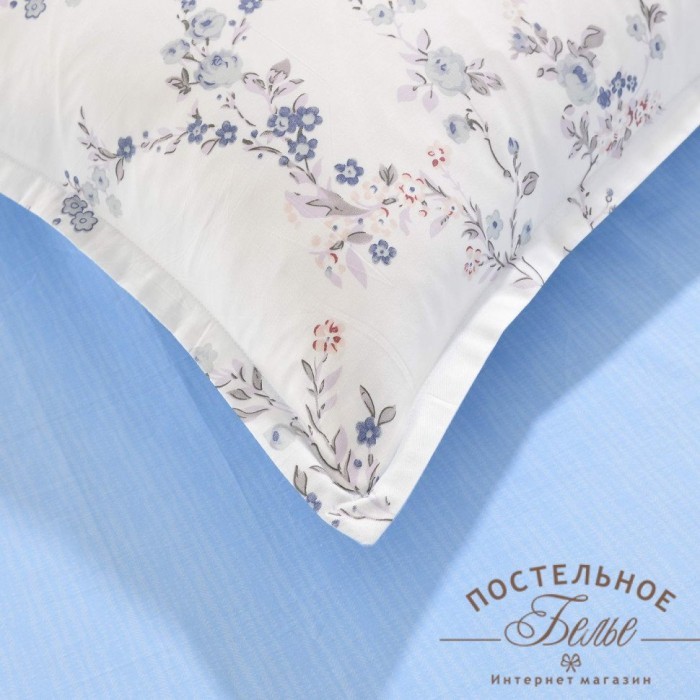 Эйва голубой Комплект постельного белья сатин 7Е