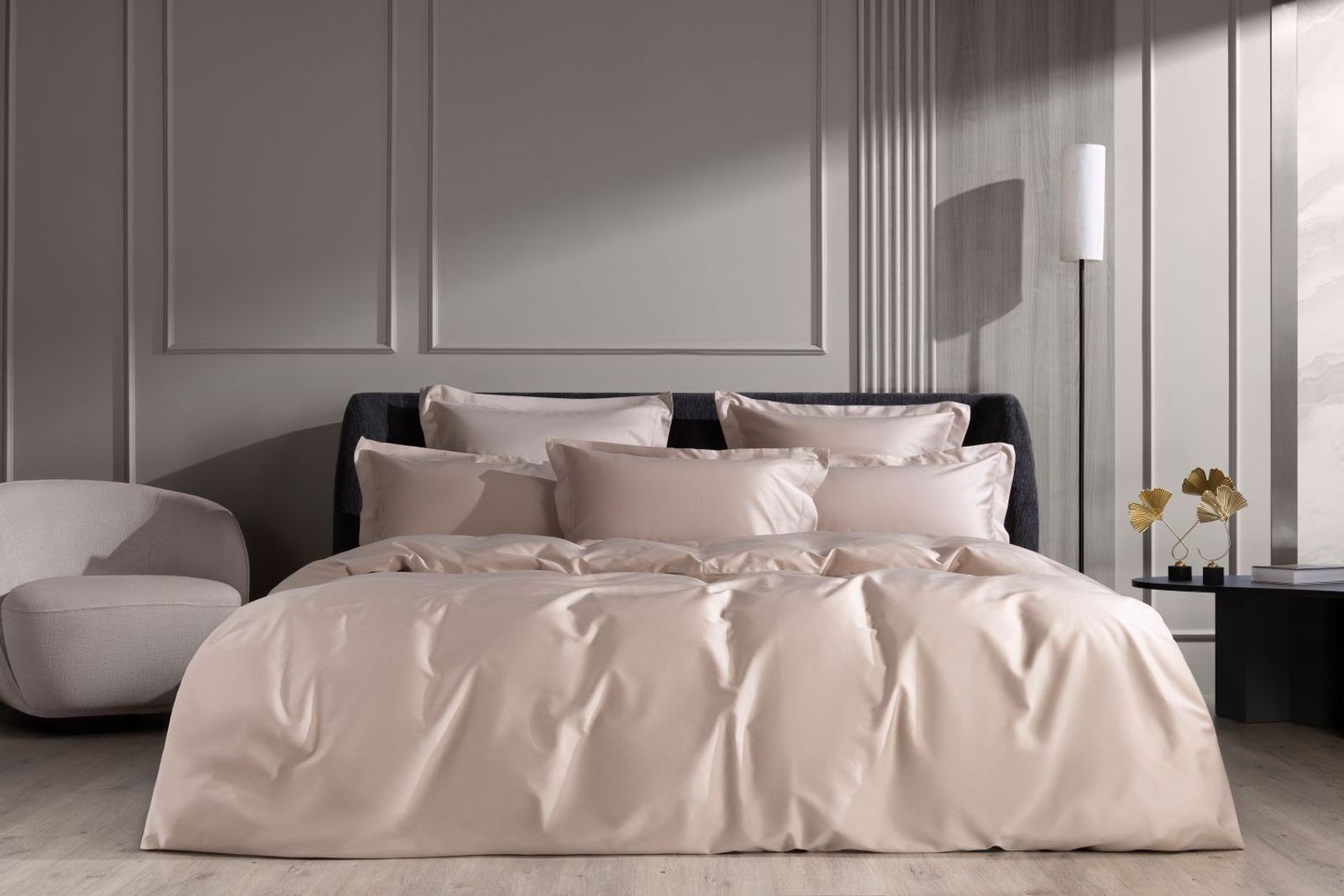 Простыня на резинке Nude Pink Allure Grass 160х200x40