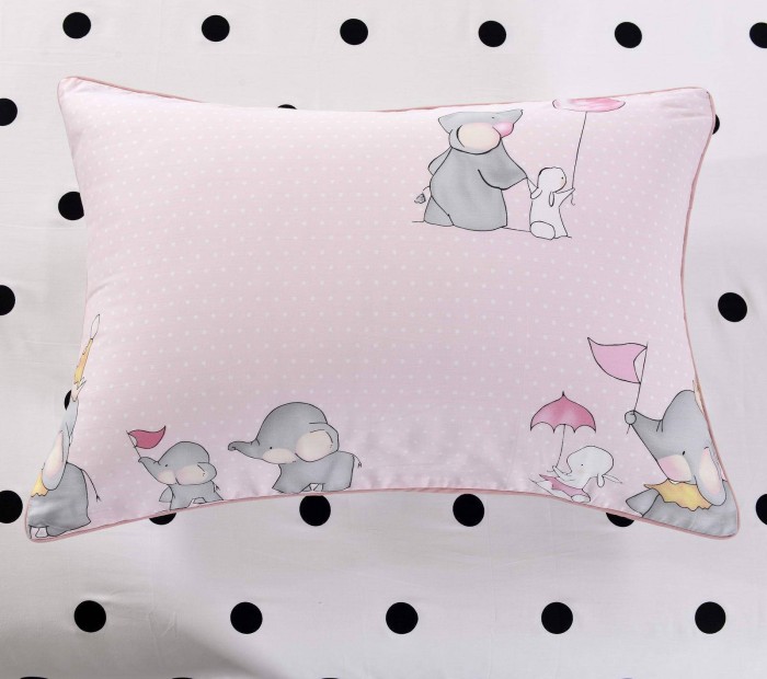 Веселый слоник (розовый)-Слоник Комплект постельного белья детский