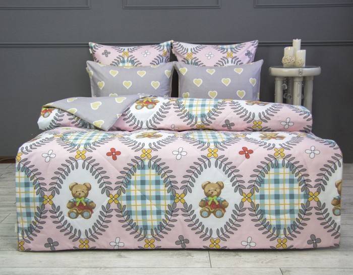 Постельный набор Паддингтон (пудра) Print Cotton полуторный