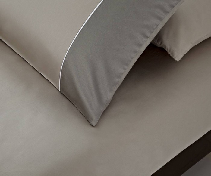 Постельное белье Sharmes "Dune" евро-макси (серая галька/светло-бежевый)