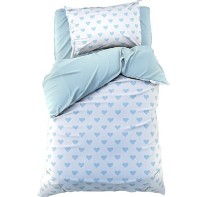Постельное бельё «Этель» 1,5 сп Голубые сердечки 143х215 см, 150х214 см, 50х70 см -1 шт, 100% хл, бязь