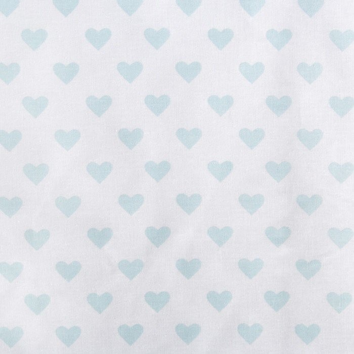 Постельное бельё «Этель» 1,5 сп Голубые сердечки 143х215 см, 150х214 см, 50х70 см -1 шт, 100% хл, бязь