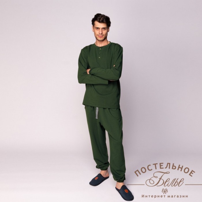 Дамиан мужская пижама темно-зеленая XL