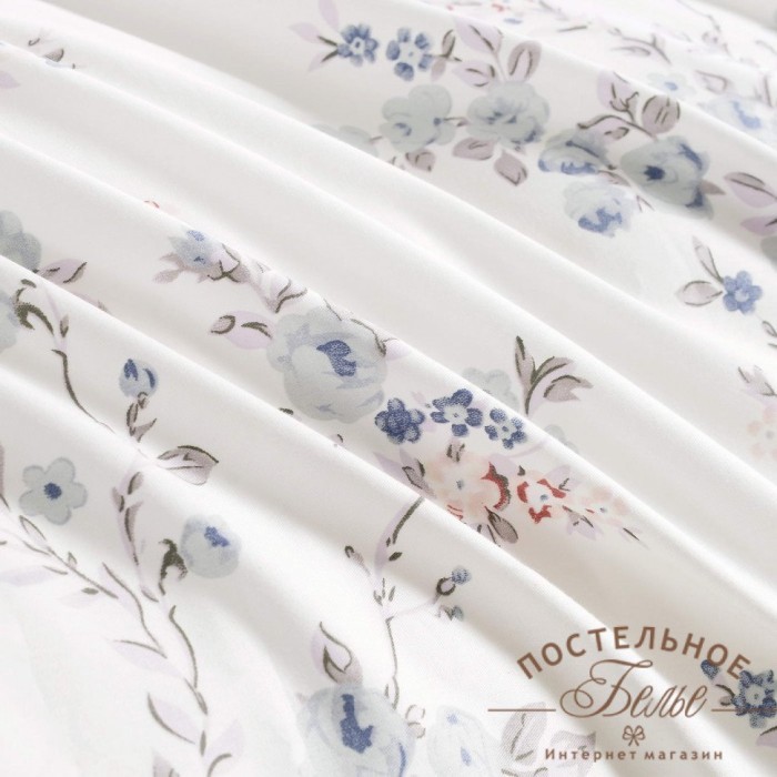 Эйва голубой Комплект постельного белья сатин Евро 4н