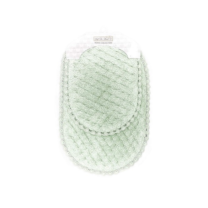 ZELDA (ментол) Набор ков. для ванной кружевной 60х100 и 50х70