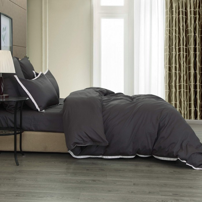 Джоконда (антрацит) Евро Комплект постельного белья сатин