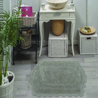 BELLA (серая) Набор ков. для ванной кружевной 50х70 и 60х100см