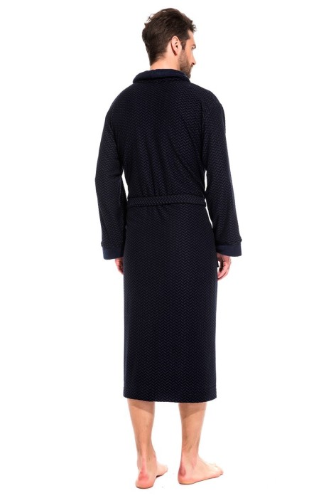 Облегченный махровый халат из бамбука Organique Bamboo  (PM France 419) синий