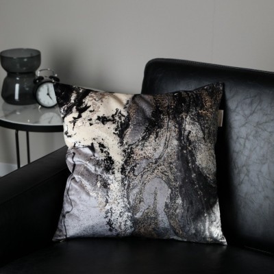 Мрамор (черная) Наволочка 45х45