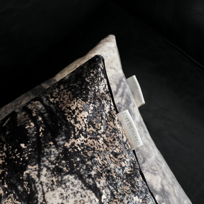 Мрамор (черная) Наволочка 45х45