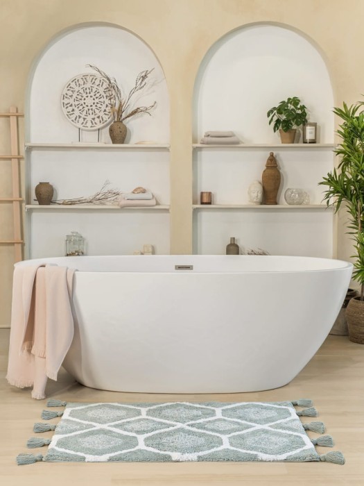 Коврик для ванной Arya Lee Серый,Белый
