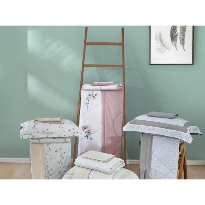 Комплект с летним одеялом полуторный из египетского хлопка Premium 160х220 см,2155-OSPS