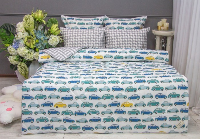 Постельный набор Car Grey Print Cotton полуторное