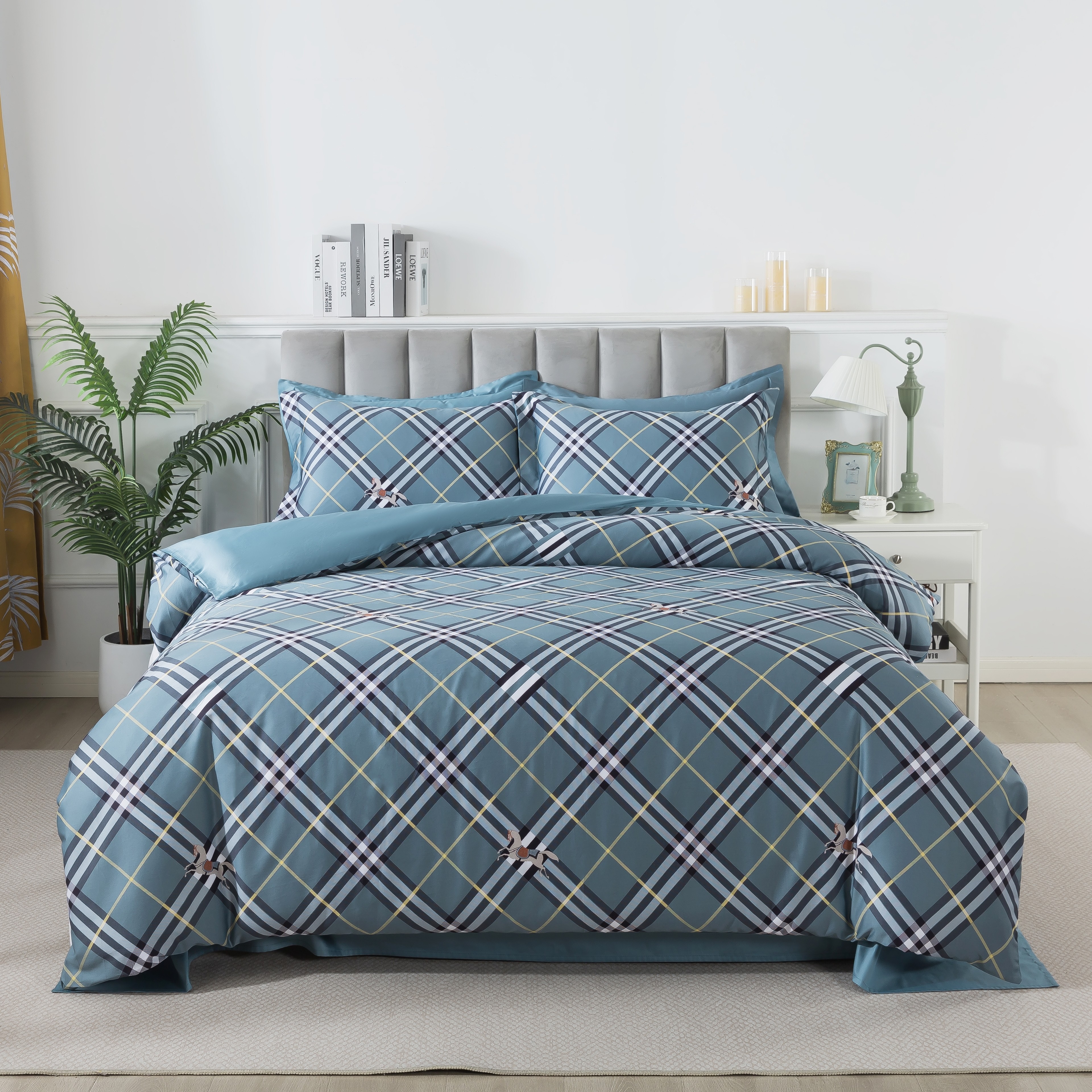 Комплект постельного белья Египетский хлопок евро 4 наволочки TIS07-899 код1026