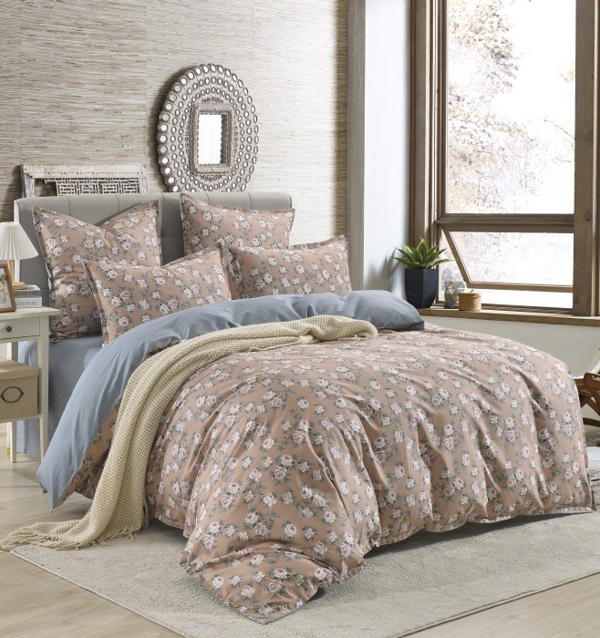 Розарио (кофе) Комплект постельного белья сатин Евро 4н